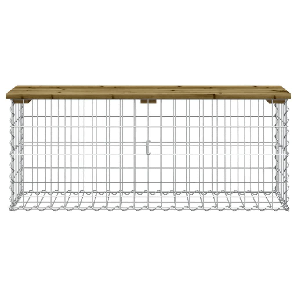 vidaXL Gartenbank Gartenbank aus Gabionen 103x31,5x42 cm Kiefernholz Imprägniert (1-St)