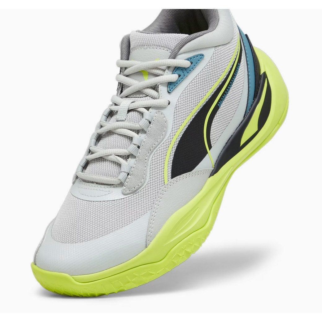 PUMA Indoor-Hallenschuhe Playmaker Pro grau/lime Herren Badmintonschuh