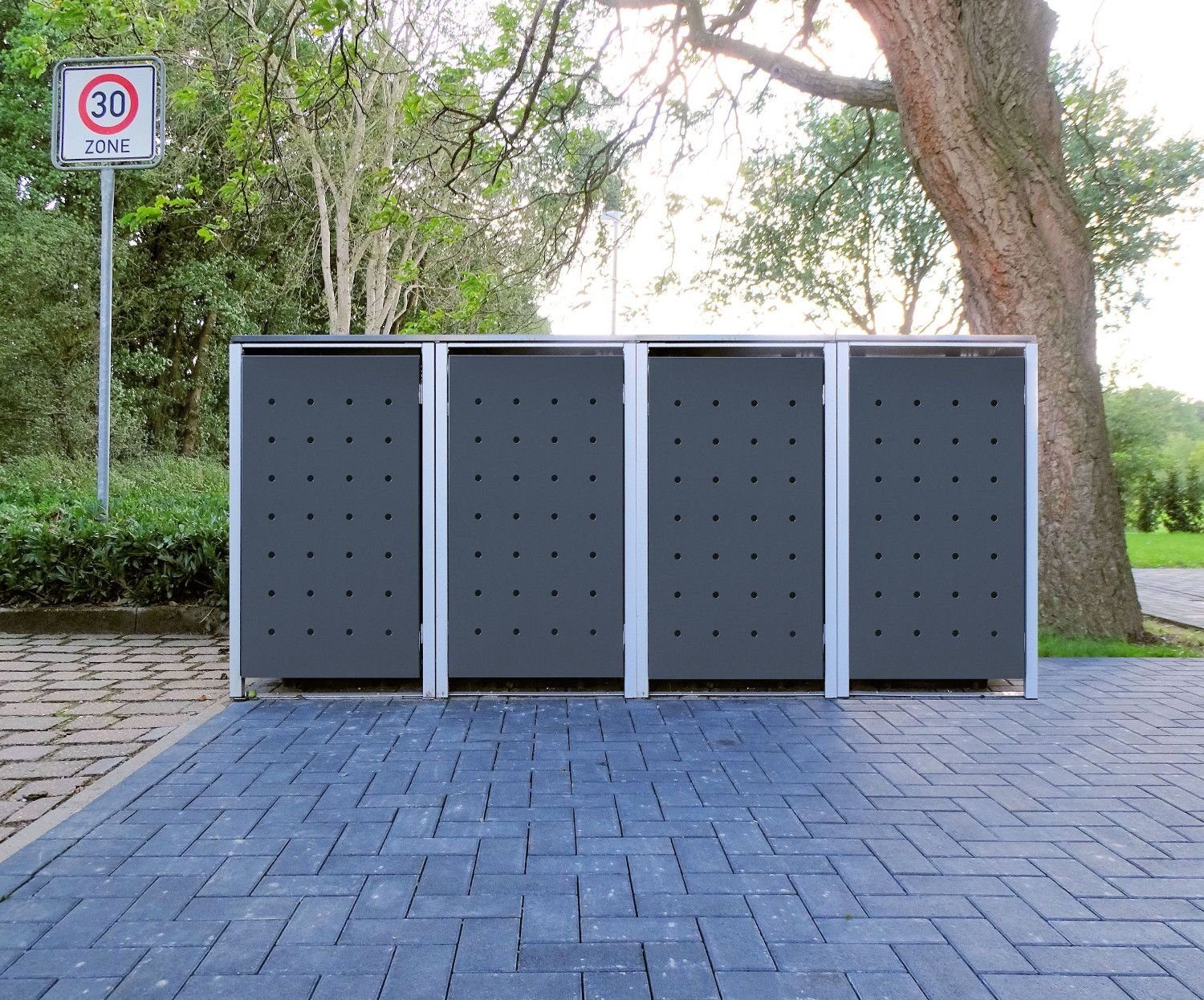 Mülltonnenbox 4 Mülltonnenboxen Modell No.1 Anthrazitgrau 240L