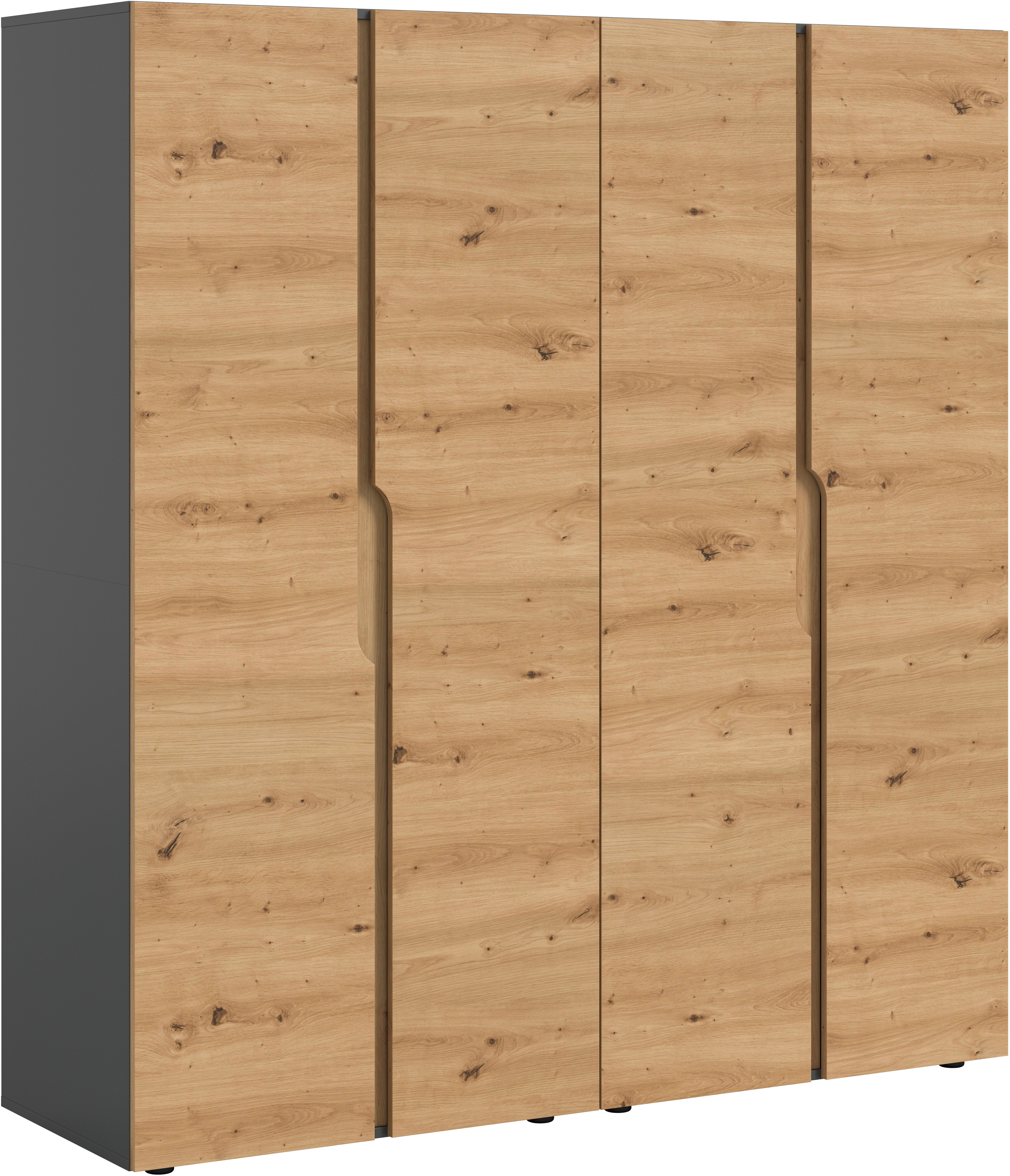 Home affaire Kleiderschrank BJÖRNEBORG, Schlafzimmerschrank, Garderobe, Schrank (inklusive Wechselblende in anthrazit und Artisan Eiche Nachbildung) 2 Schränke, je 80 cm breit, 2 Kleiderstange, 4 Böden