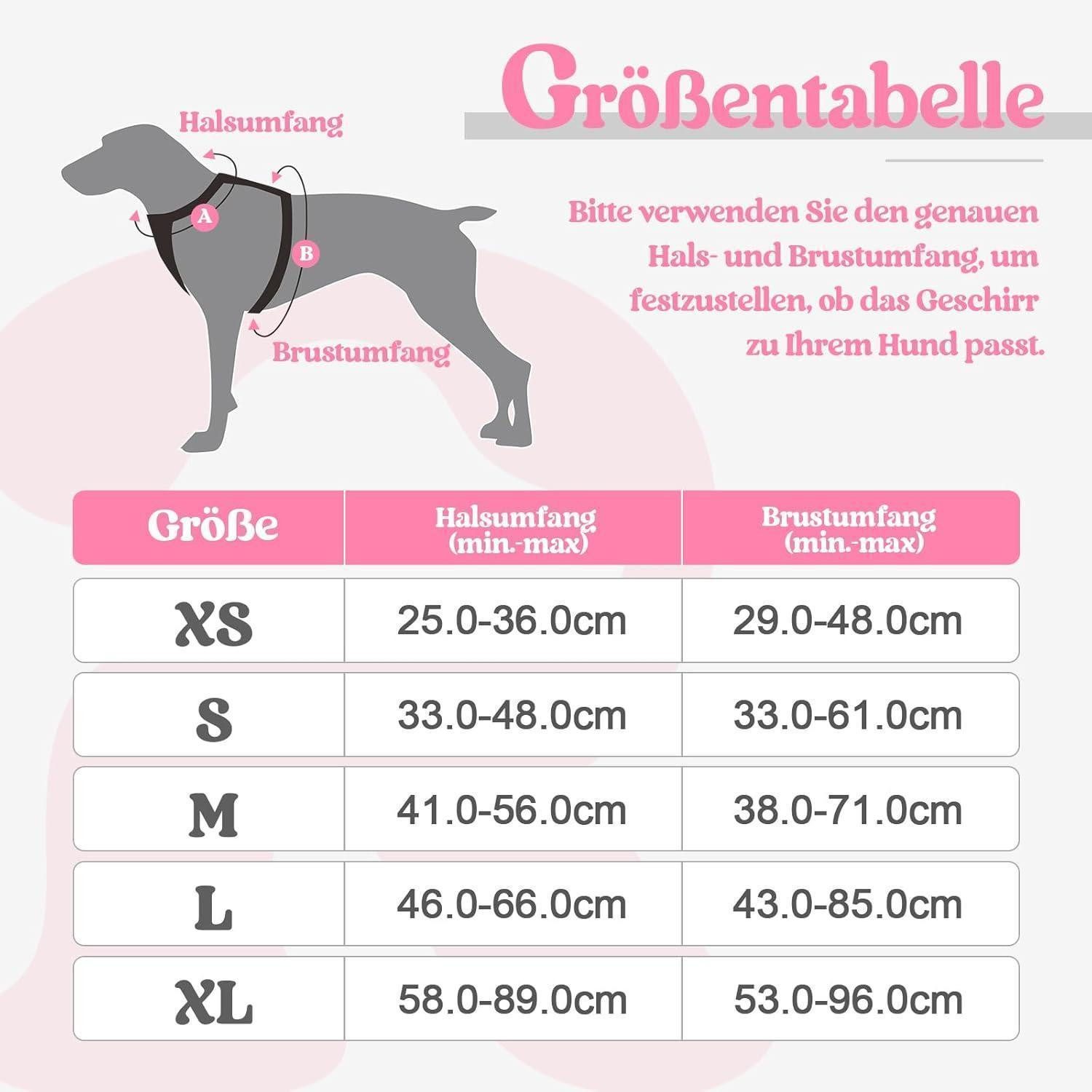 LuxusKollektion Hunde-Sicherheitsgeschirr Hundegeschirr Kleine Hunde No Pull Reflexstreifen Rosa XS 1er Pack