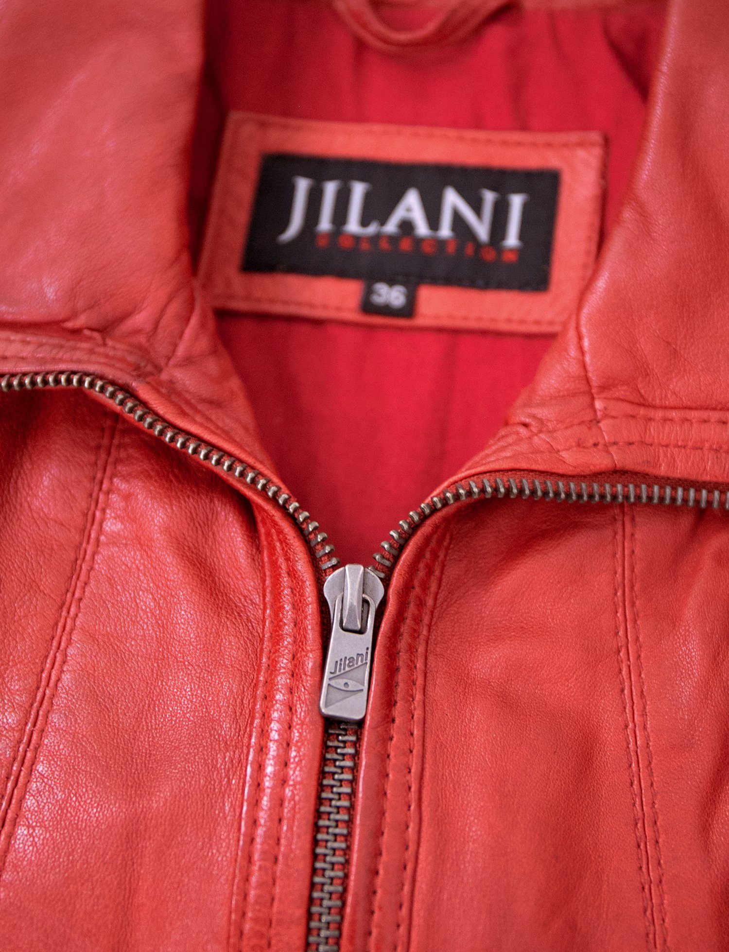 Enlil Jilani Jilani Lederjacke Damen - rot Lederjacke Lammnappa Echtleder