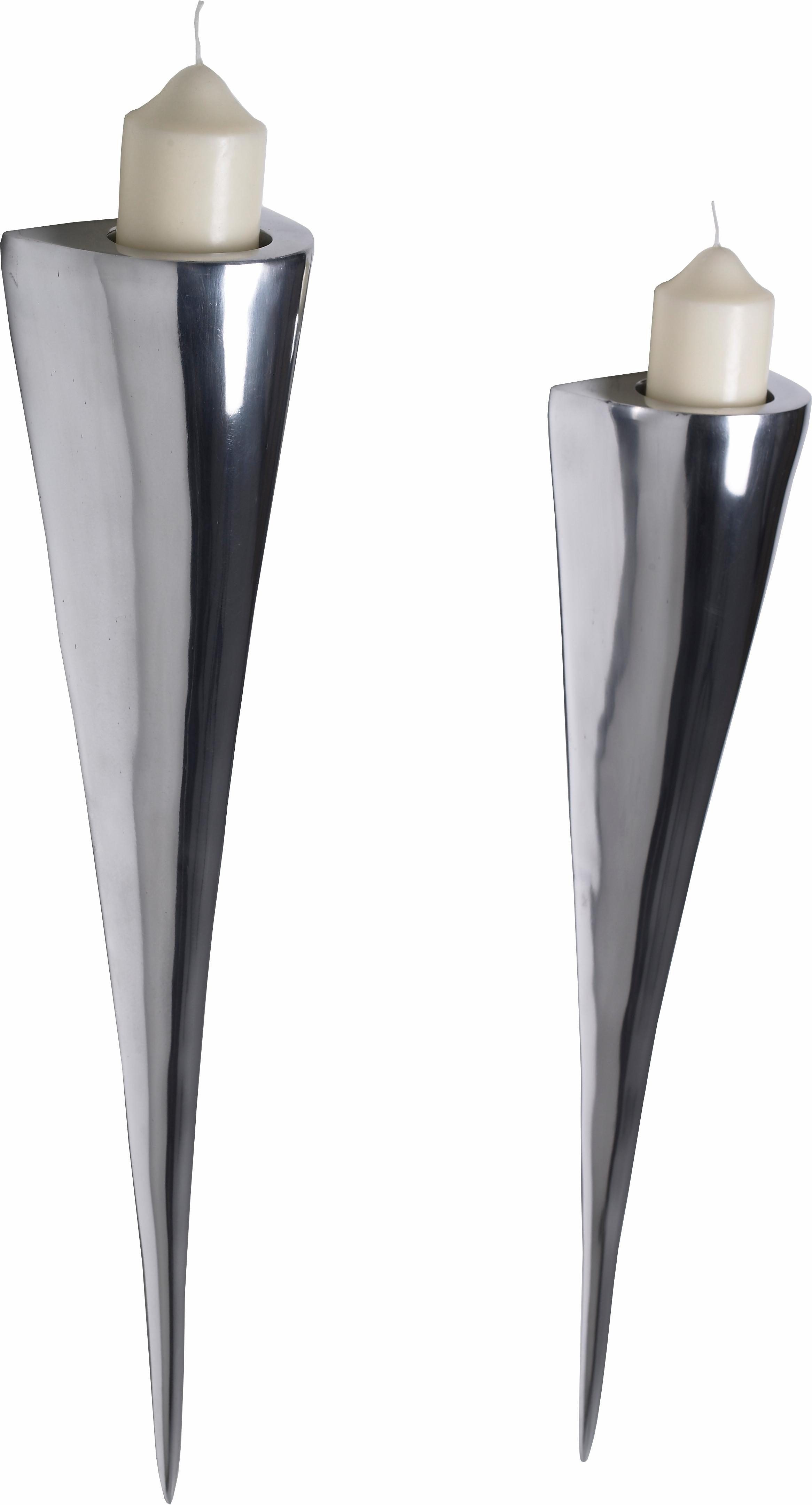 Home affaire Wandkerzenhalter (Set, 2 St), modern, Aluminium, silberfarben