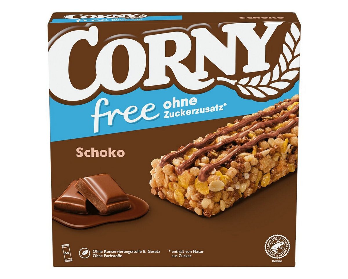 CORNY Riegel free Schoko, 6 Müsliriegel