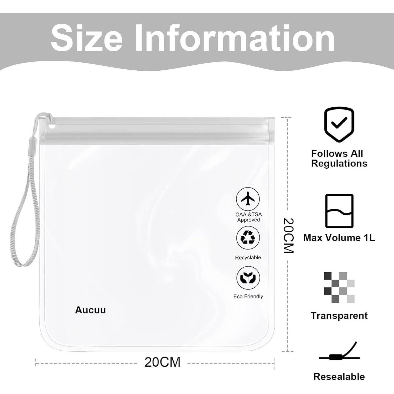 LuxusKollektion Liquidtasche Transparente 1L Flugzeug Flüssigkeitsbeutel 20x20cm Kulturbeutel
