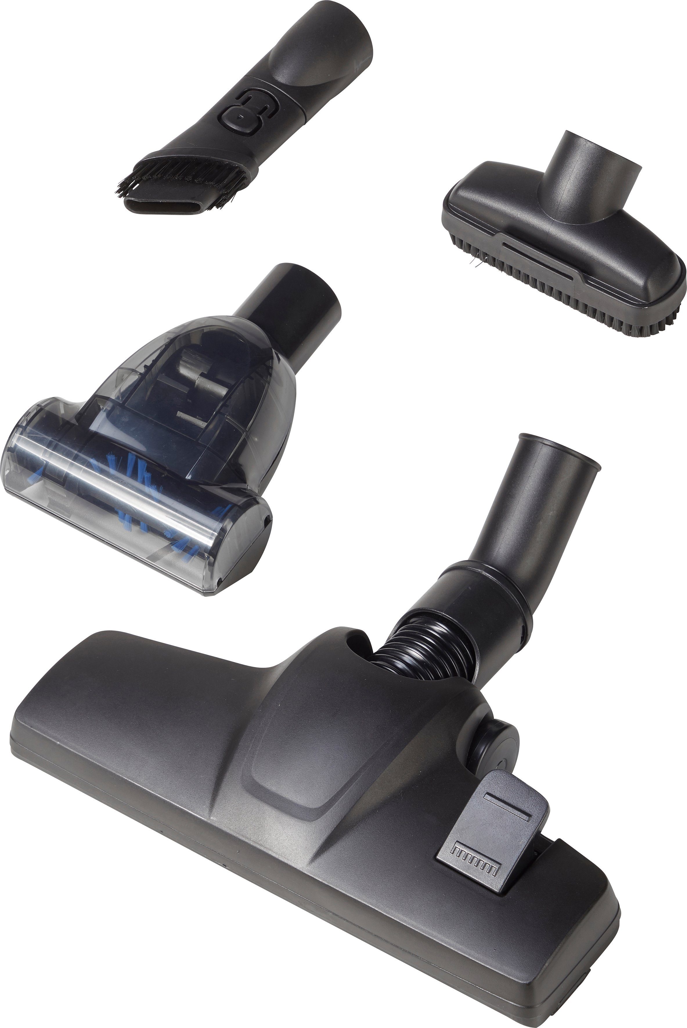 Hanseatic Bodenstaubsauger HVBA8008SKC Carbon Optik, Platzsparend verstaubar, Unter 75dB, 800 W, mit Beutel, Turbo Tierhaarbürste, viele praktische Düsen, großer Aktionsradius