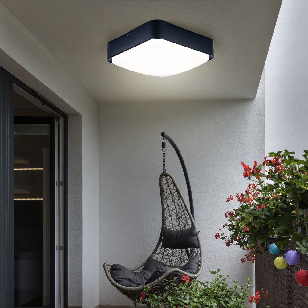 LED etc-shop Haustür Lampe Smart fest dimmbar verbaut, Deckenleuchte, Warmweiß, LED-Leuchtmittel LED Außenleuchte Deckenlampe