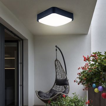 etc-shop LED Deckenleuchte, LED-Leuchtmittel fest verbaut, Warmweiß, Deckenlampe Haustür Lampe Smart LED Außenleuchte dimmbar