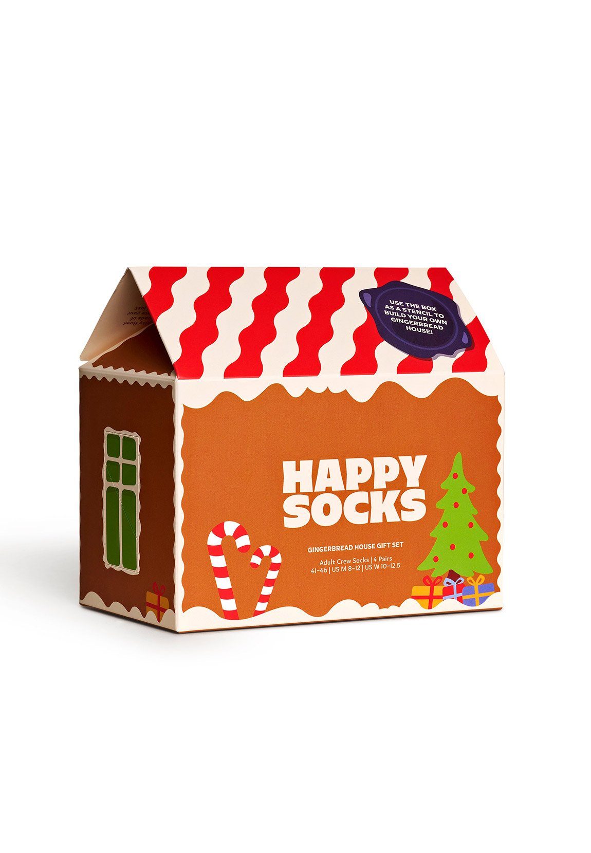 P000329 Socks HOUSE Geschenkbox SET Happy Mehrfarbig Socks Freizeitsocken Happy GINGERBREAD GIFT