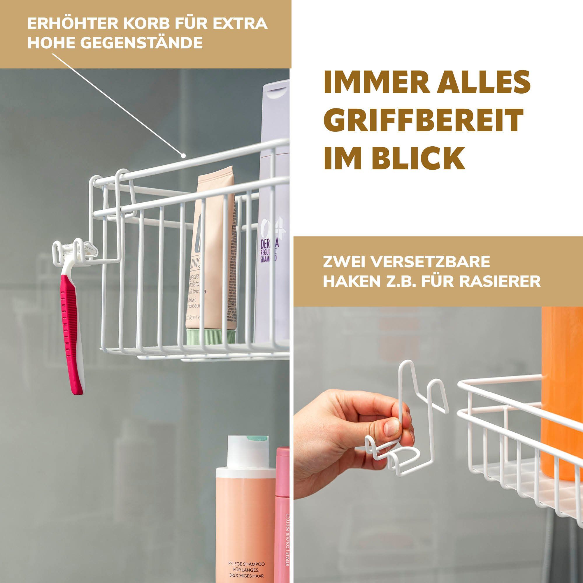 bremermann Teleskopregal Teleskop-Badregal, 4 Körbe Duschregal bis max. ca. 290 cm – Bild 4 von 5