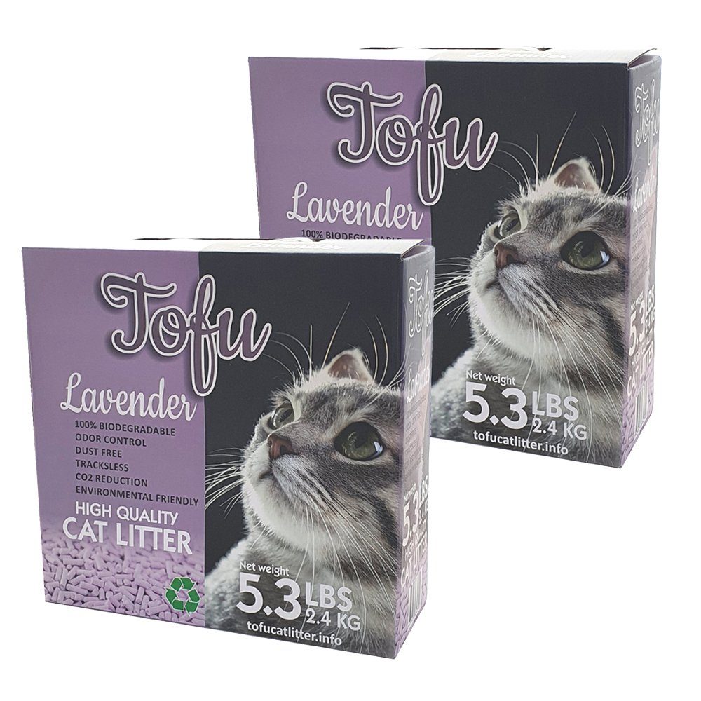 Cat Litter Company Katzenstreu »Öko Katzenstreu natürlich Bio klumpend  leicht Lavendel Tofu Klumpstreu 2 x 2,4kg« online kaufen | OTTO