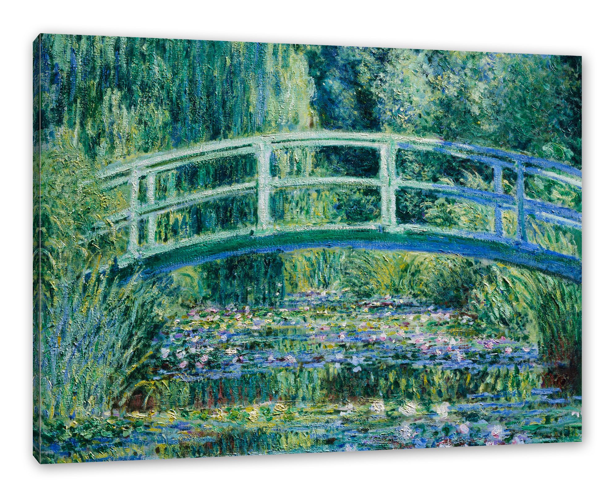 Pixxprint Leinwandbild Claude Monet - Seerosen und japanische Brücke, Claude Monet - Seerosen und japanische Brücke (1 St), Leinwandbild fertig bespannt, inkl. Zackenaufhänger