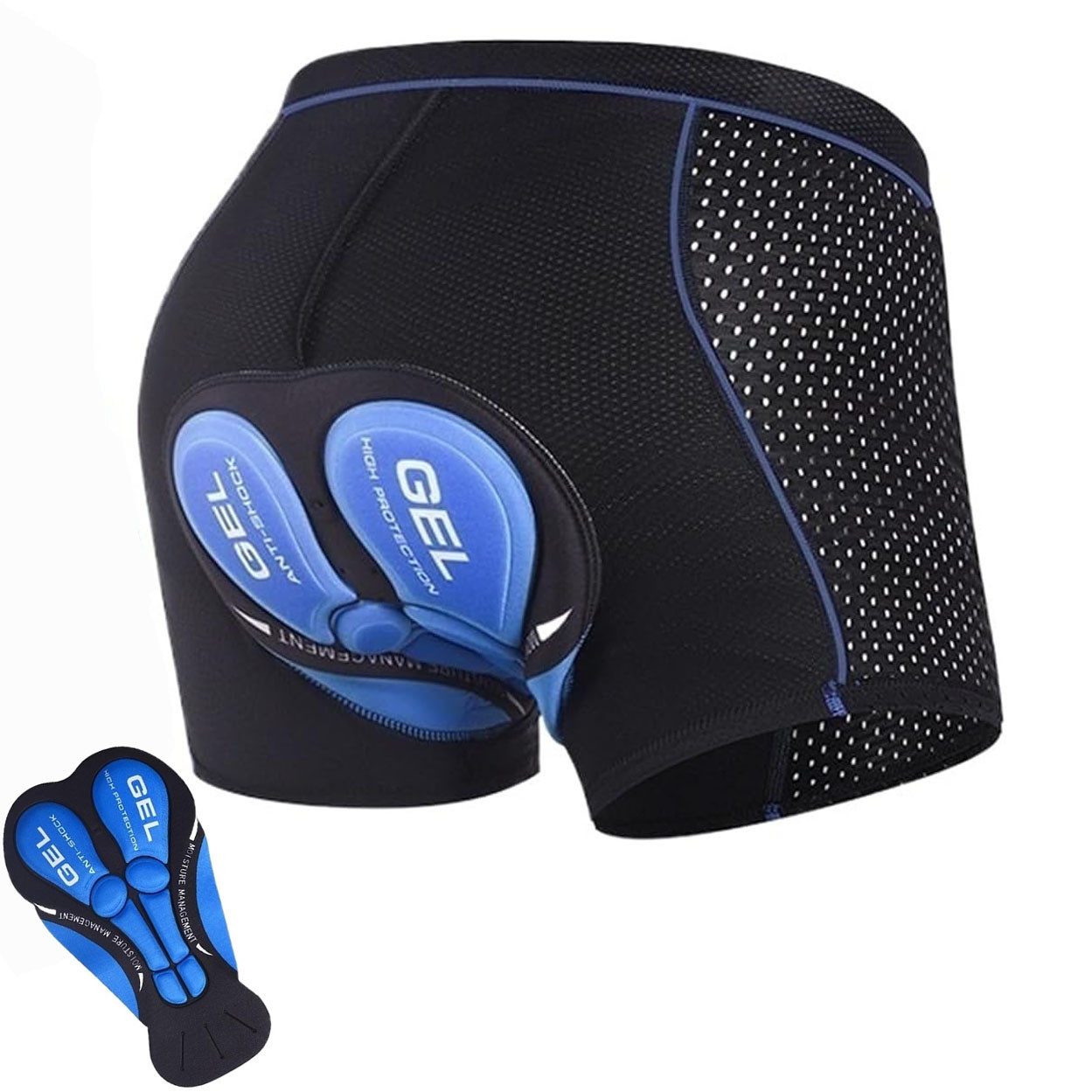 MOPUEA Radlerhose Herren-Radhosen, Herren-Radhosen mit Polsterung (Stoßfest, atmungsaktiv, Schnelltrocknend, elastisch, 1-tlg., Radfahren, Treten, freie Dehnung) Radsportshorts Fahrradhosen mit 5D Gel Sitzpolster