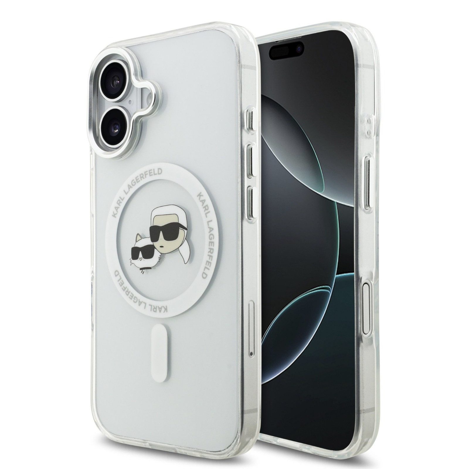 KARL LAGERFELD Handyhülle Case MagSafe iPhone 17 Kunststoff Karl Katze transparent 6,3 Zoll, Kantenschutz