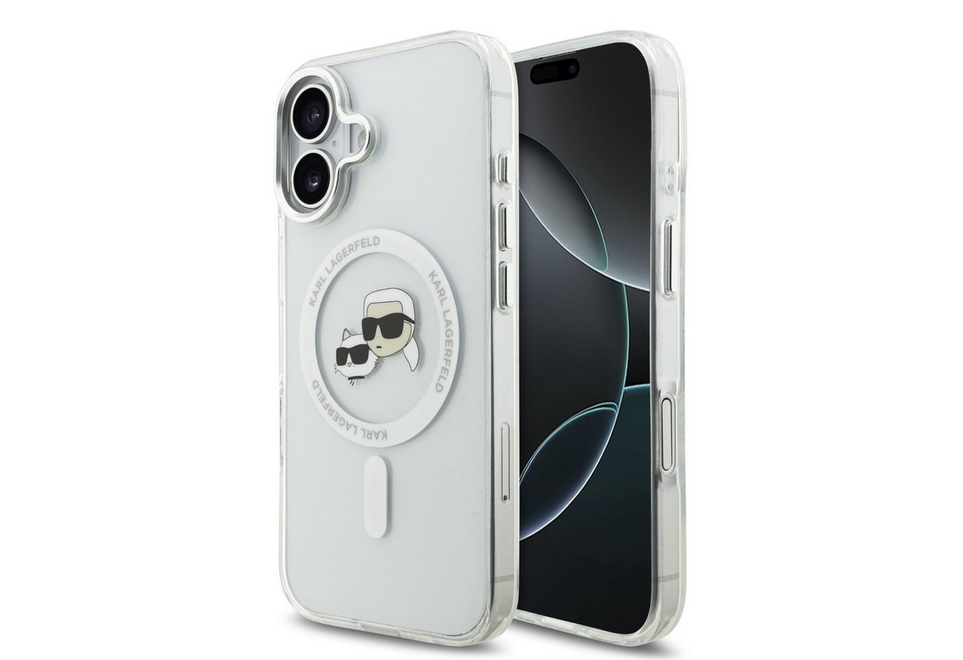 KARL LAGERFELD Handyhülle Case MagSafe iPhone 17 Kunststoff Karl Katze transparent 6,3 Zoll, Kantenschutz