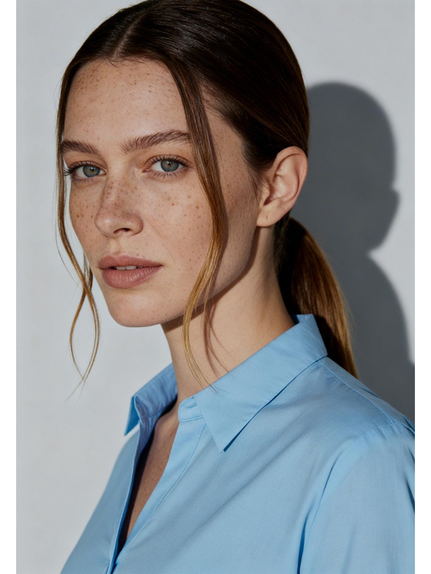 MORE&MORE Kurzarmbluse klassische, taillierte Basic-Bluse