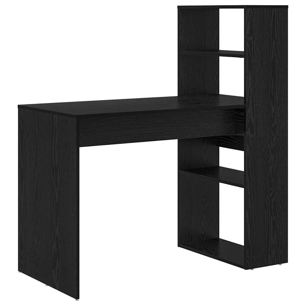 vidaXL Schreibtisch Schreibtisch Schwarz Eichen-Optik Holzwerkstoff (1-St)