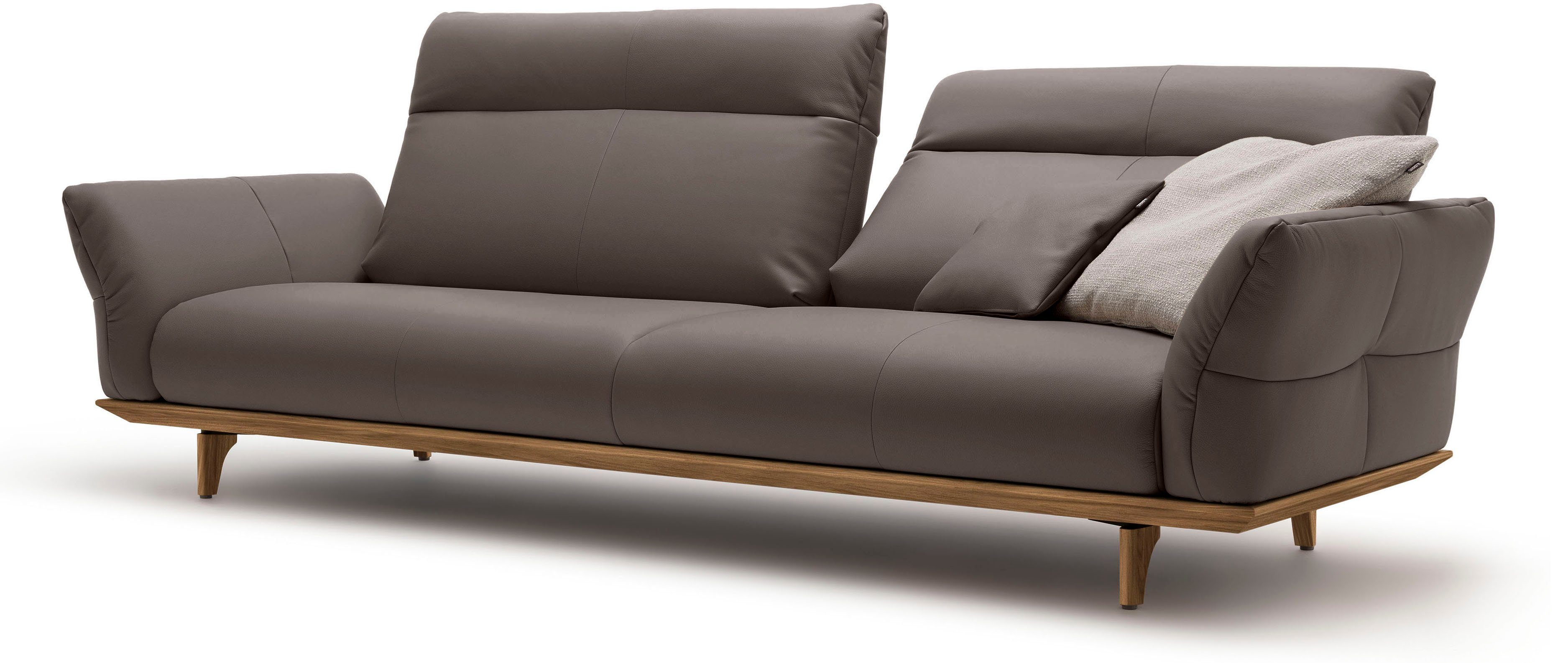 hülsta sofa Breite in 4-Sitzer Sockel 248 Nussbaum, hs.460, Füße cm Nussbaum