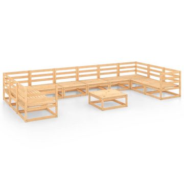 vidaXL Gartenlounge-Set 11-tlg. Garten-Lounge-Set Massivholz Kiefer, (1-tlg)