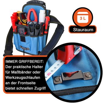 YPC Werkzeugtasche "Rapid" Gürteltasche XXL, 29x20x13cm, 5 kg Tragkraft, stabiler Tragegriff, viele Steckfächer, robust, praktisch