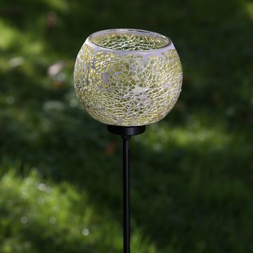MARELIDA Windlicht Windlicht Teelichthalter Deko Mosaik Gartenstecker Gartenstab gelb (1 St)