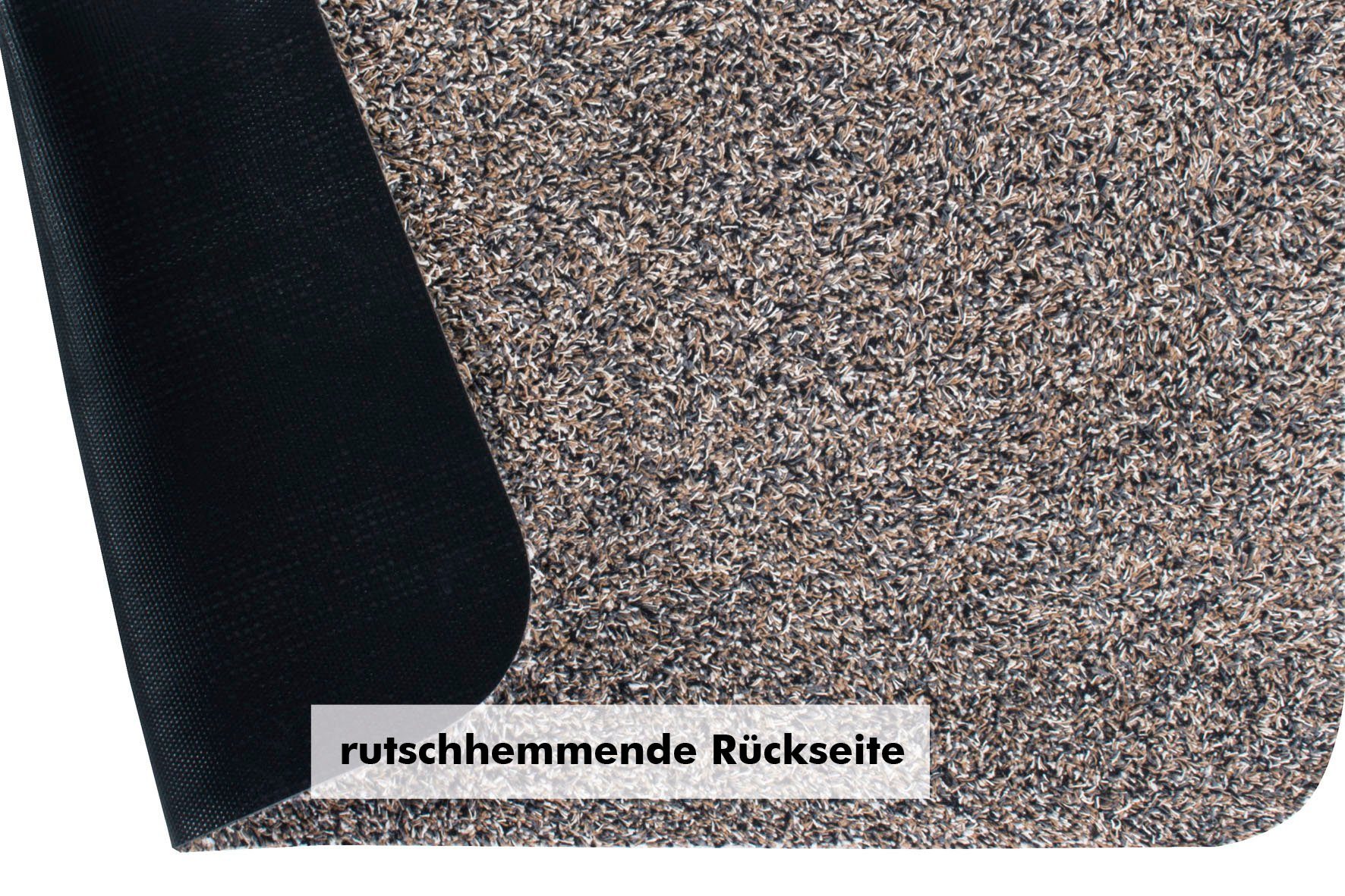 Fußmatte Samson, Andiamo, Unterseite 6 mm, waschbar, granit rechteckig, rutschhemmender Schmutzfangmatte, Höhe: mit