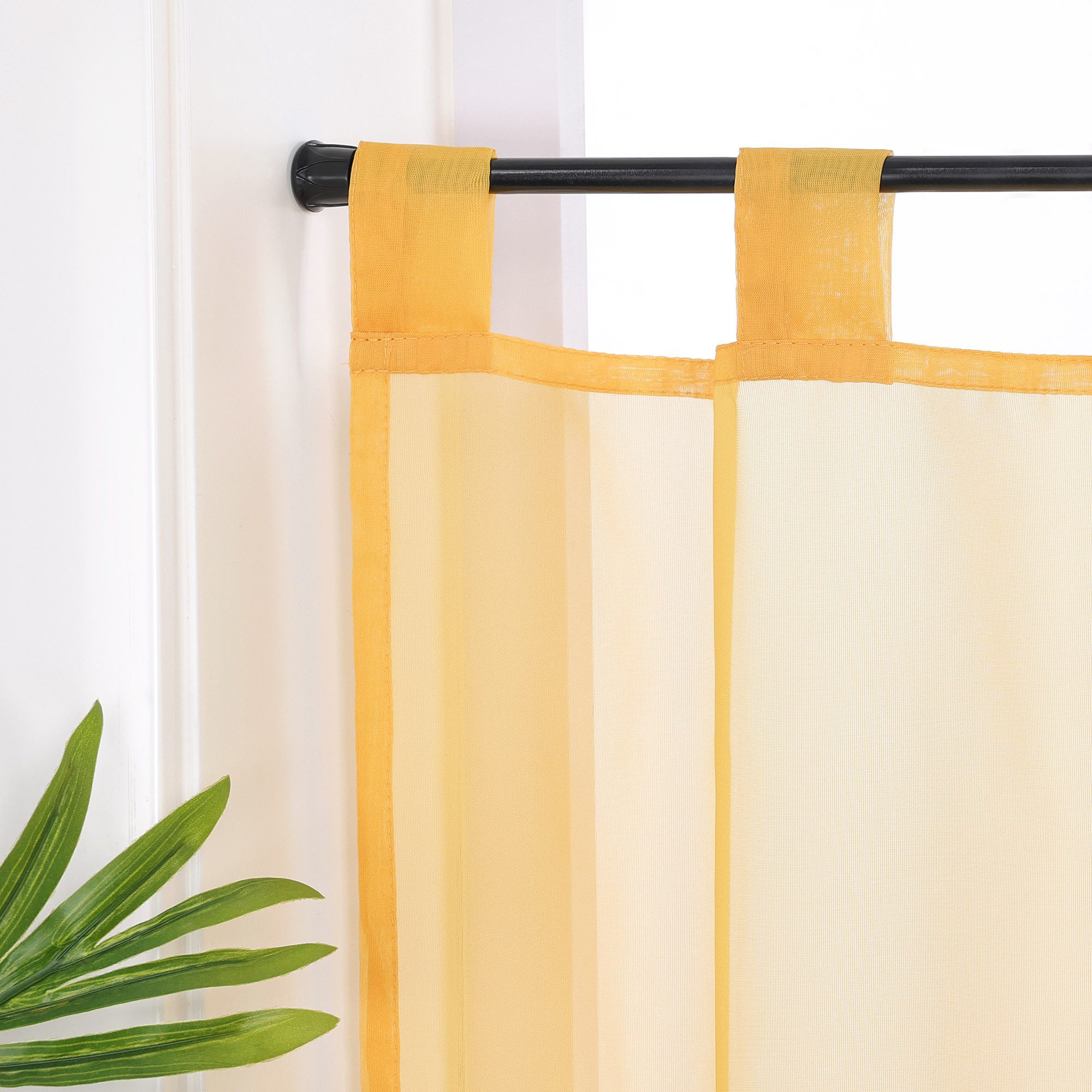 Delien Scheibengardine Eva, Schlaufen, Voile Uni Kurzstore Küche