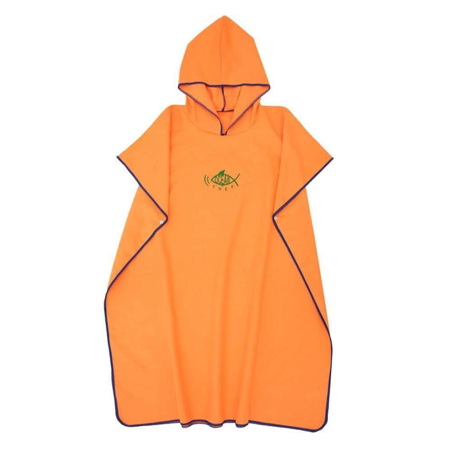 LuxusKollektion Badeponcho Surf Poncho Mikrofaser Strand Orange 110x90cm, Textil, Kapuze