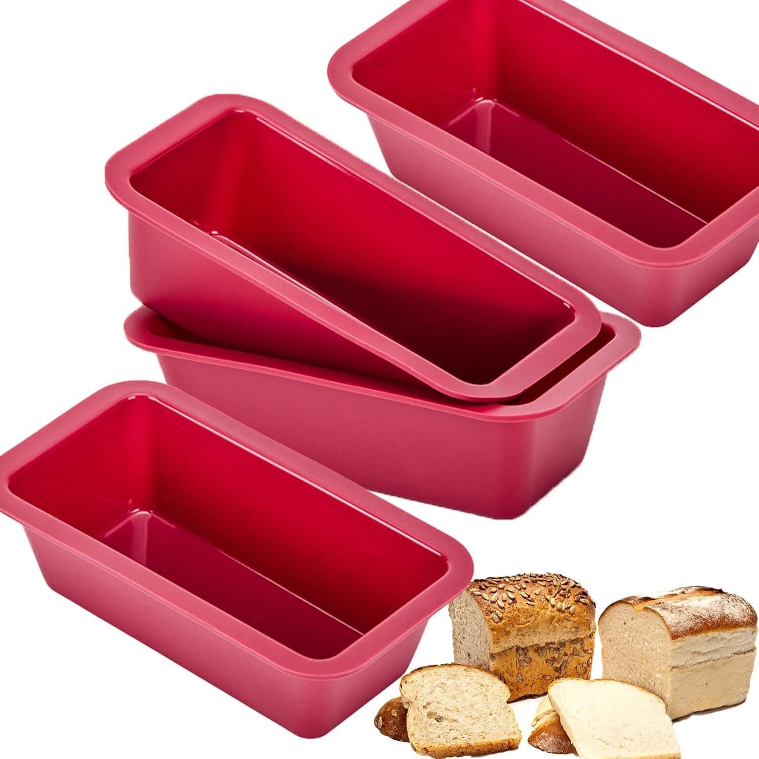 Back-Set Silikon Mini Brotbackform 4er Set Kastenform Küchenform
