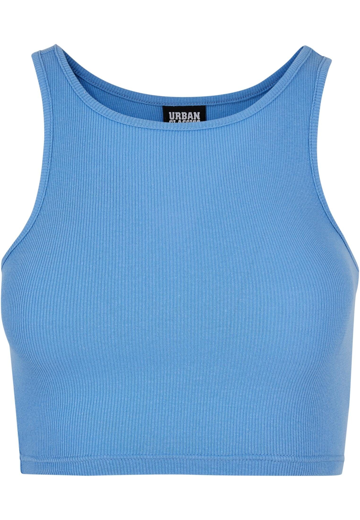 URBAN CLASSICS T-Shirt Damen Ladies Cropped Rib Top (1-tlg) horizonblue | 