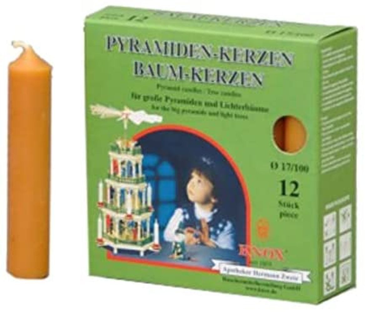 KNOX Duftkerze 1 x Päck. Pyramidenkerzen Ø 17 mm Länge 100 mm NATUR - 12er Packung
