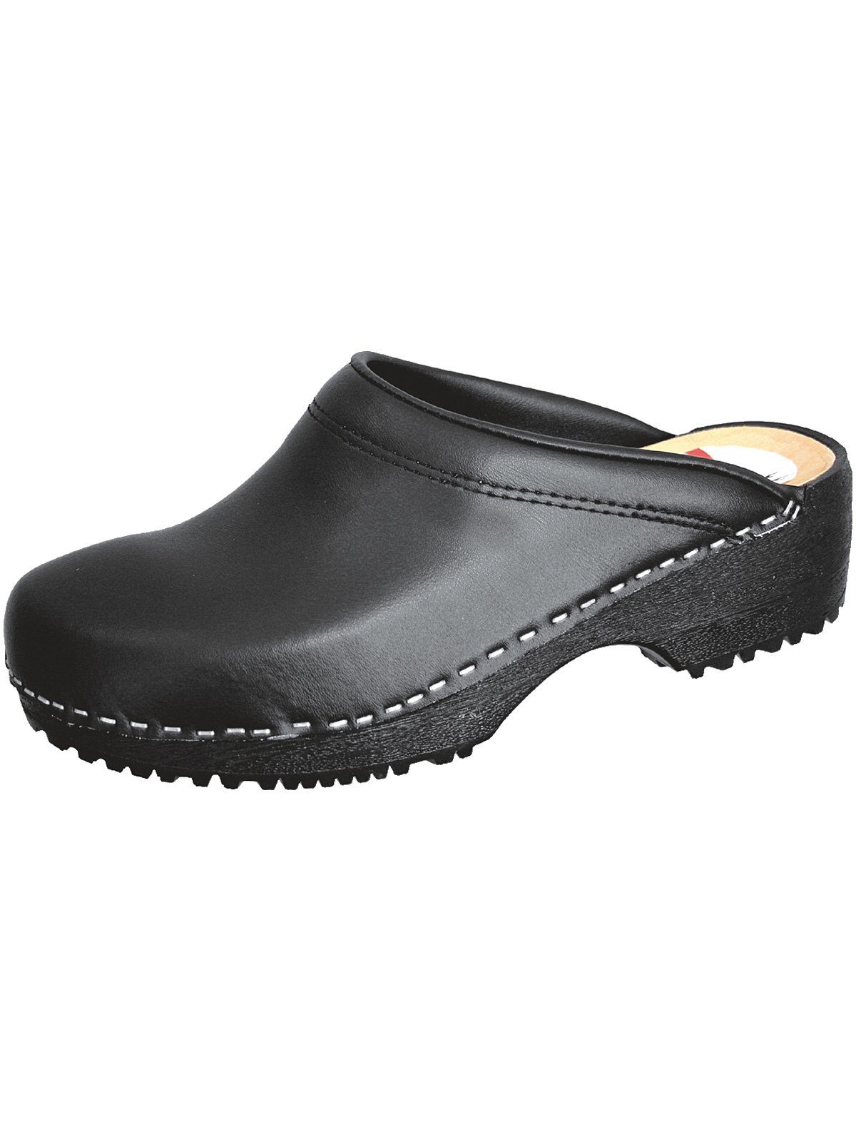PU Clogs (Ferse offen) schwarz Hausschuh