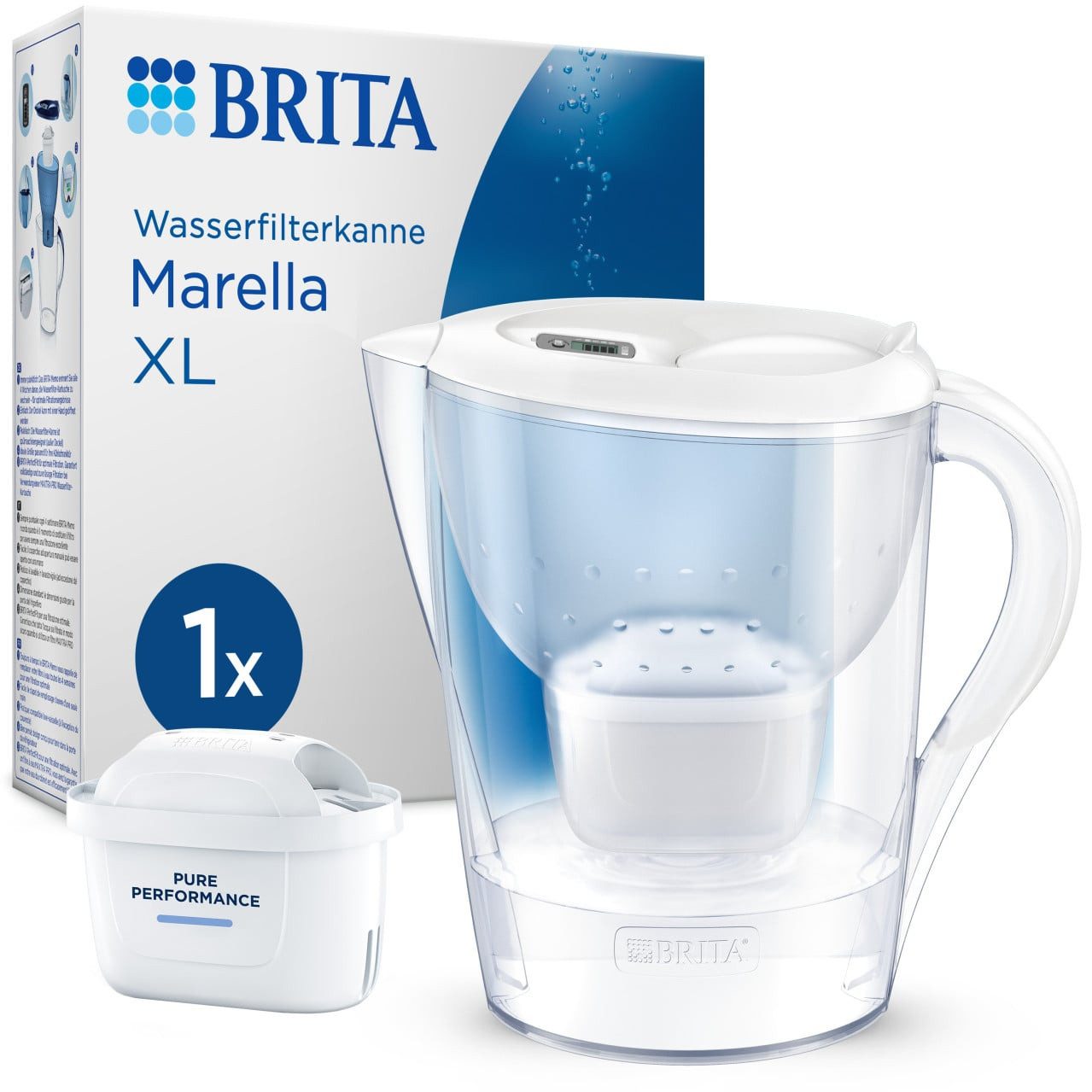 BRITA Wasserfilter Brita Wasserfilter-Kanne Marella XXL weiß 3,5 l