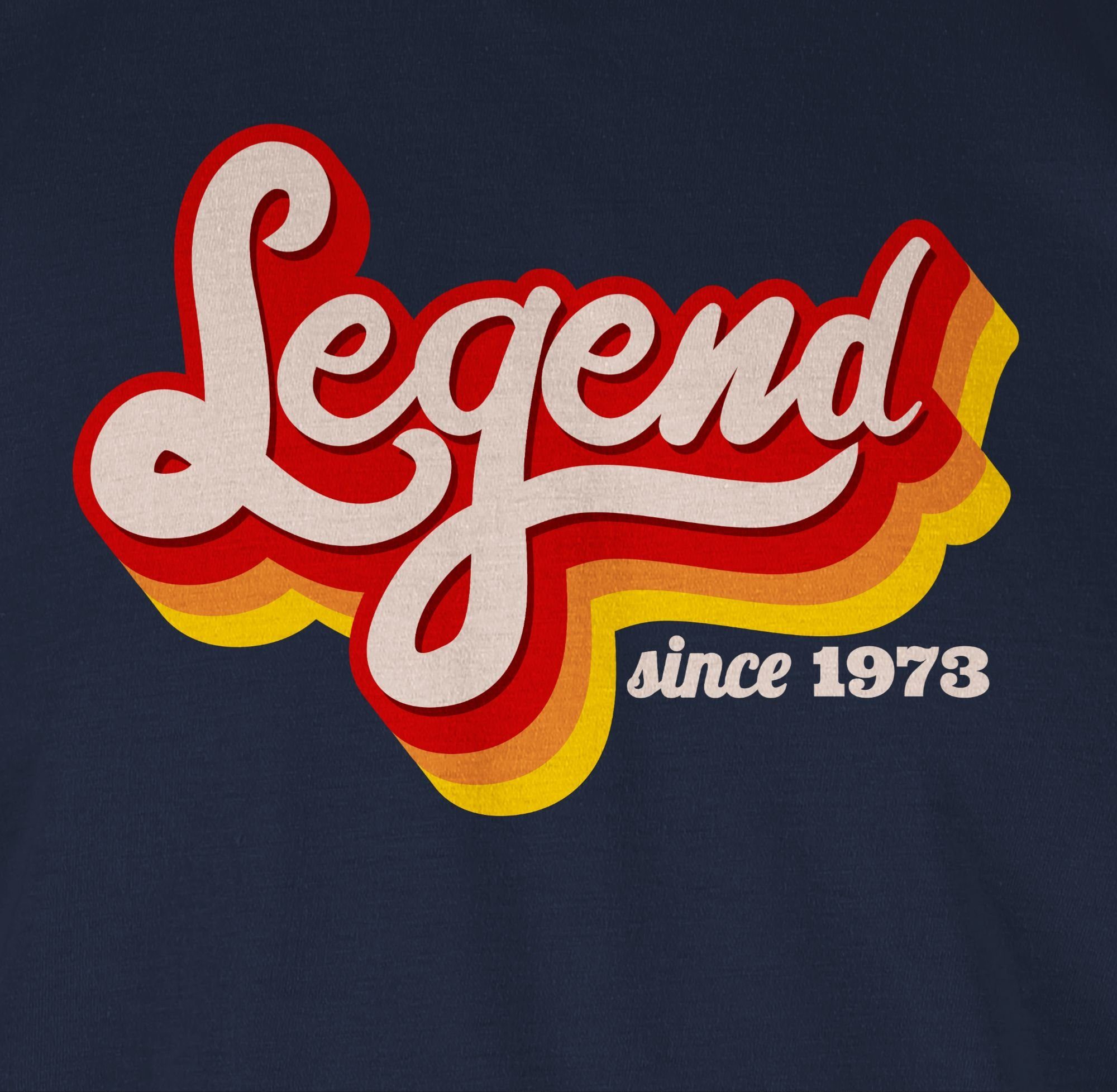 Shirtracer T-Shirt Fünfzig Blau 50. Geburtstag Legend Navy Retro 1973 1 since
