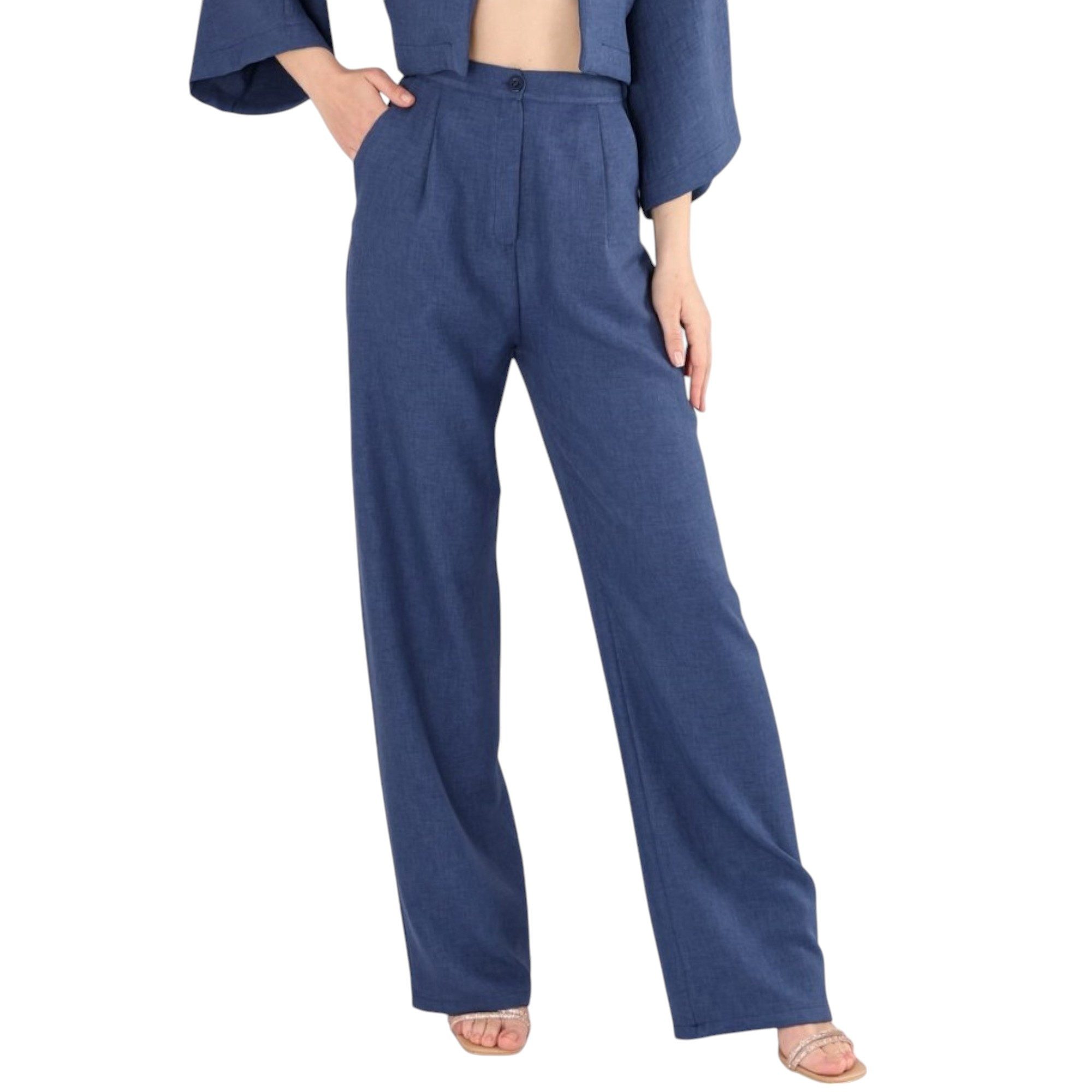 fashionshowcase Palazzohose Damen Stoffhose in Leinenoptik günstig online kaufen