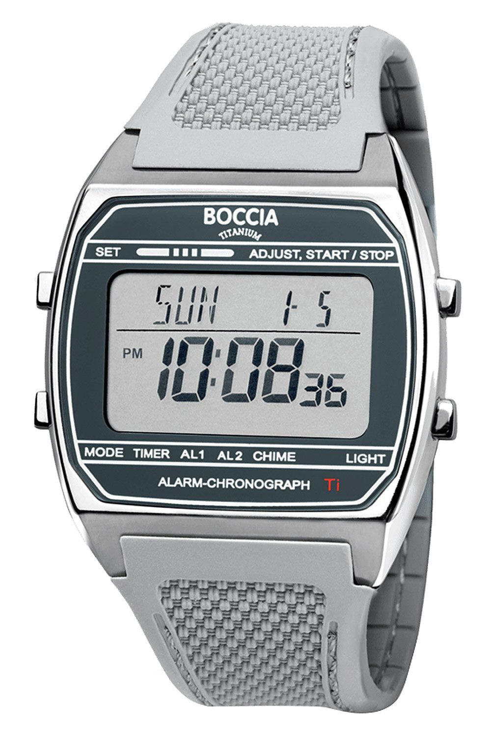 Boccia Digitaluhr Digital Armbanduhr Titan Grau
