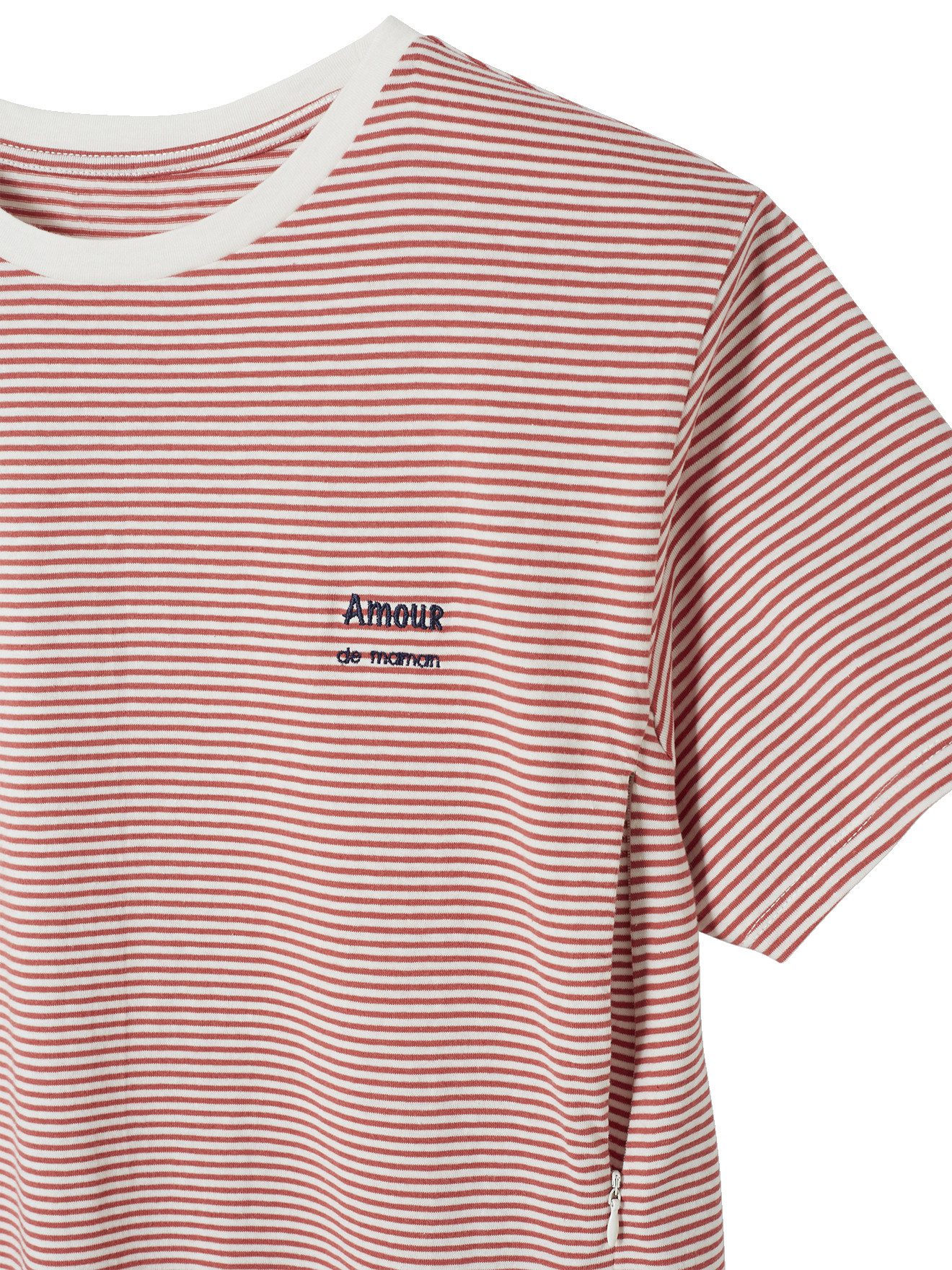 vertbaudet Umstandsshirt T-Shirt aus Baumwolle, Schwangerschaft & Stillzeit Kurze Aermel, Streifen