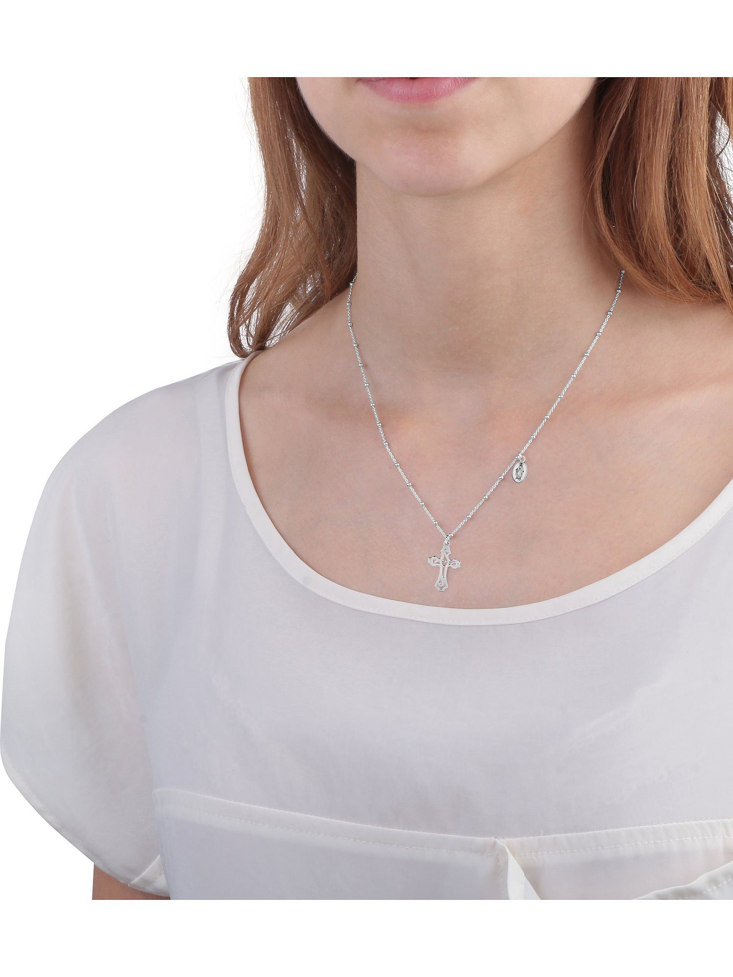 CHRIST Silberkette CHRIST Damen-Kette 925er Silber, recycelt Kreuz günstig online kaufen