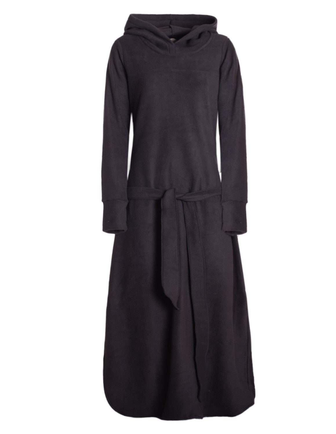 Ballonkleid Warmes langes Winterkleid aus Fleece mit Daumenlöchern Taschen Kapuze