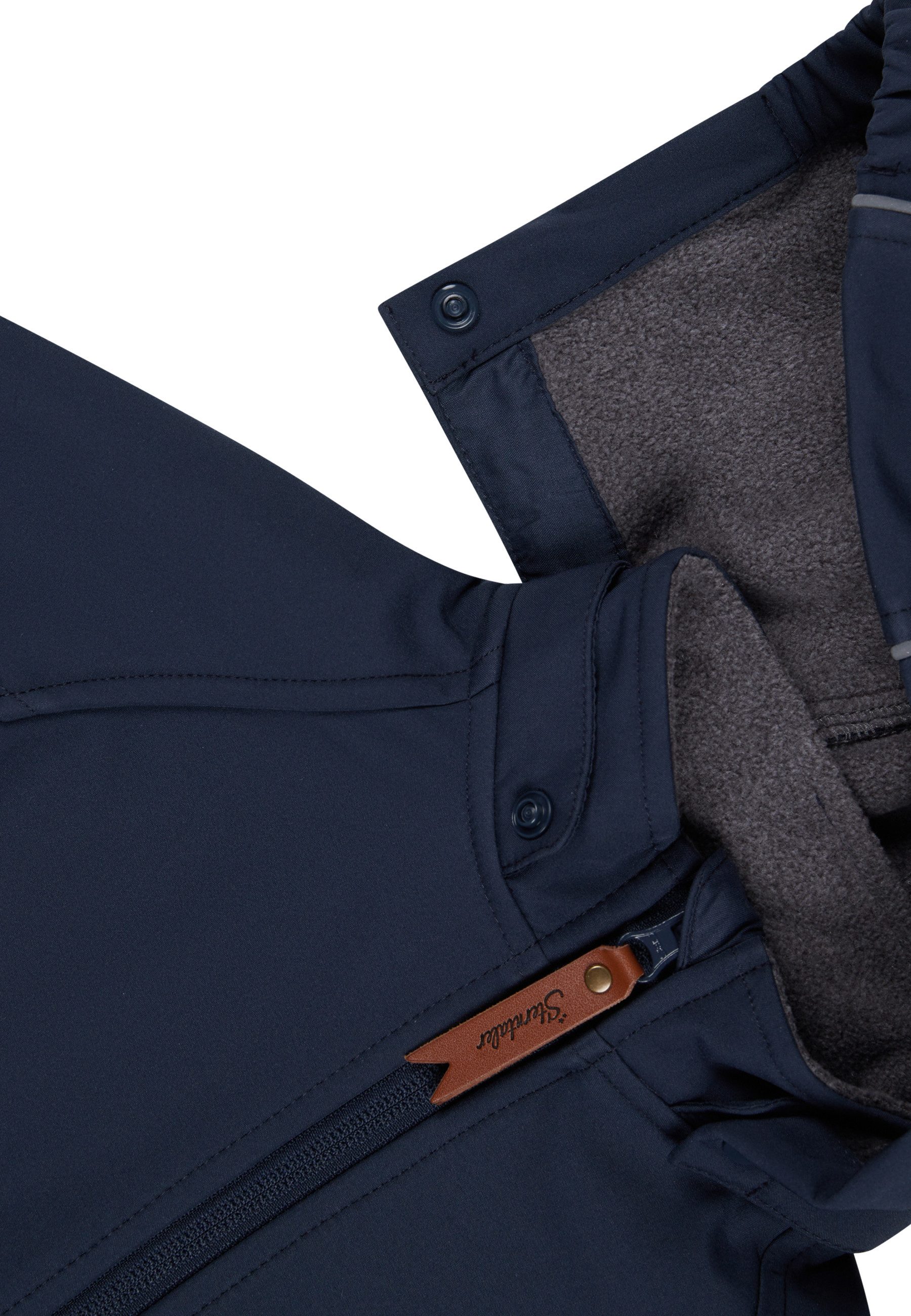 Sterntaler® Strampler Overall Softshell (1-tlg., abnehmbare Kapuze, reflektierende Details)