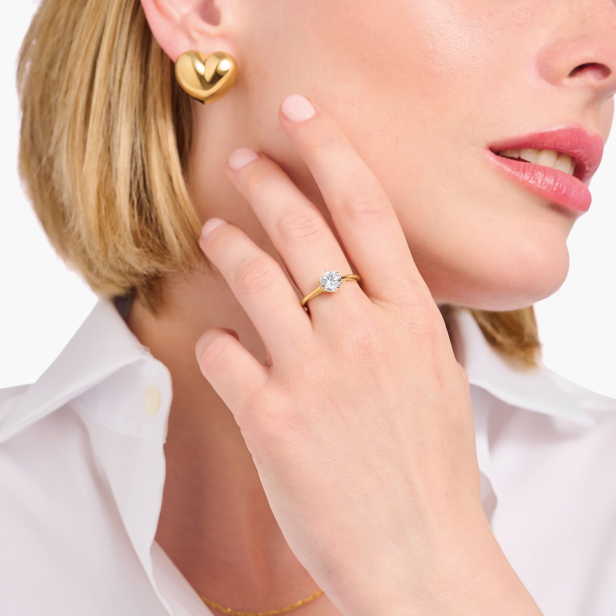 THOMAS SABO Fingerring Schmuck Silber 925 Ring Solitär, mit Zirkonia (synth)