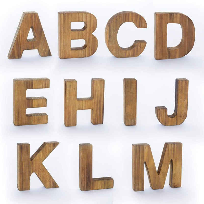 K&L Wall Art Deko-Buchstaben Holz Dekobuchstaben zum Hinstellen Kiefernholz Buchstabe, A B C &