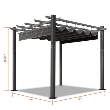 HOMALL Pavillon 3x3/3x4m Gartenpavillon Pergola, UV-geschütztes Aluminiumgestell