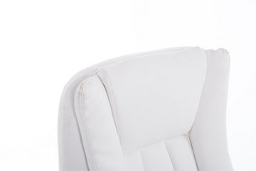 TPFLiving Bürostuhl Berlin mit bequemer ergonomisch geformter Rückenlehne (Schreibtischstuhl, Drehstuhl, Chefsessel, Bürostuhl XXL), Gestell: Kunststoff silber - Sitzfläche: Kunstleder weiß