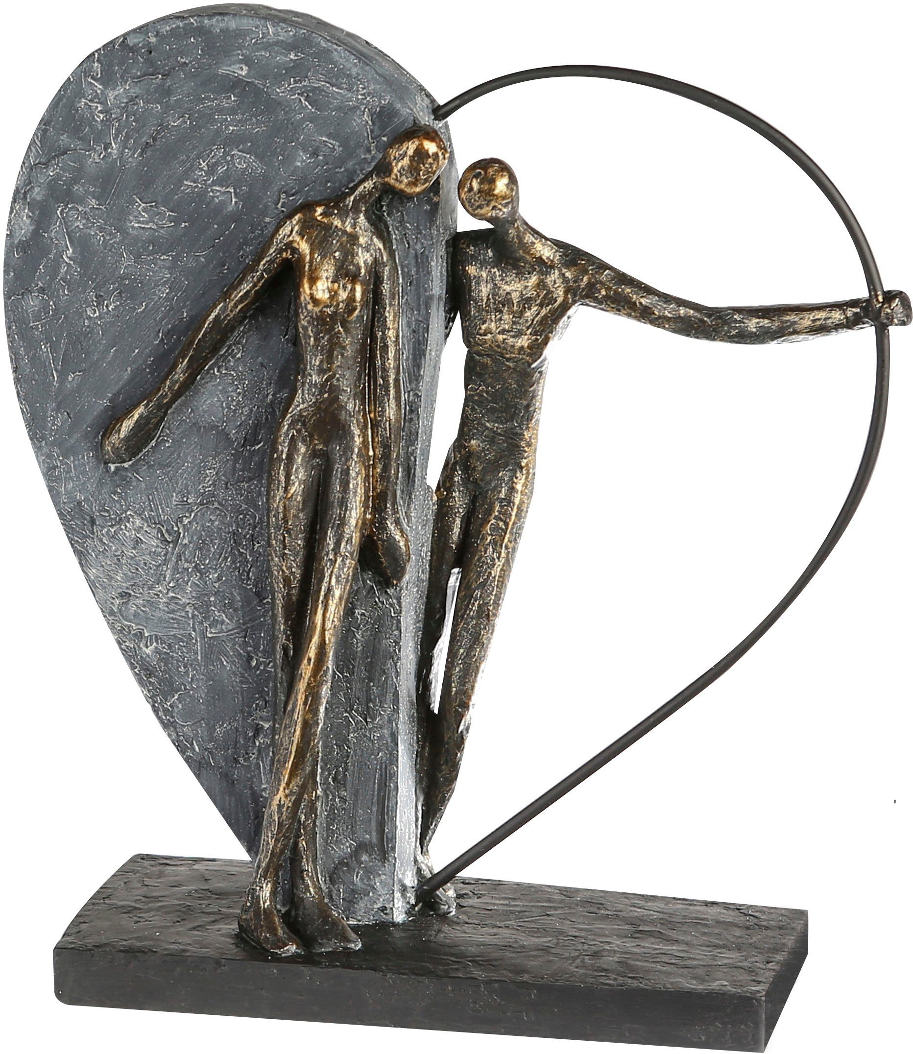 Casablanca by Gilde Dekofigur »Skulptur Heartbeat, bronze/grau« (1 Stück), Dekoobjekt, Höhe 31 cm, Herz Form, Wohnzimmer-Otto