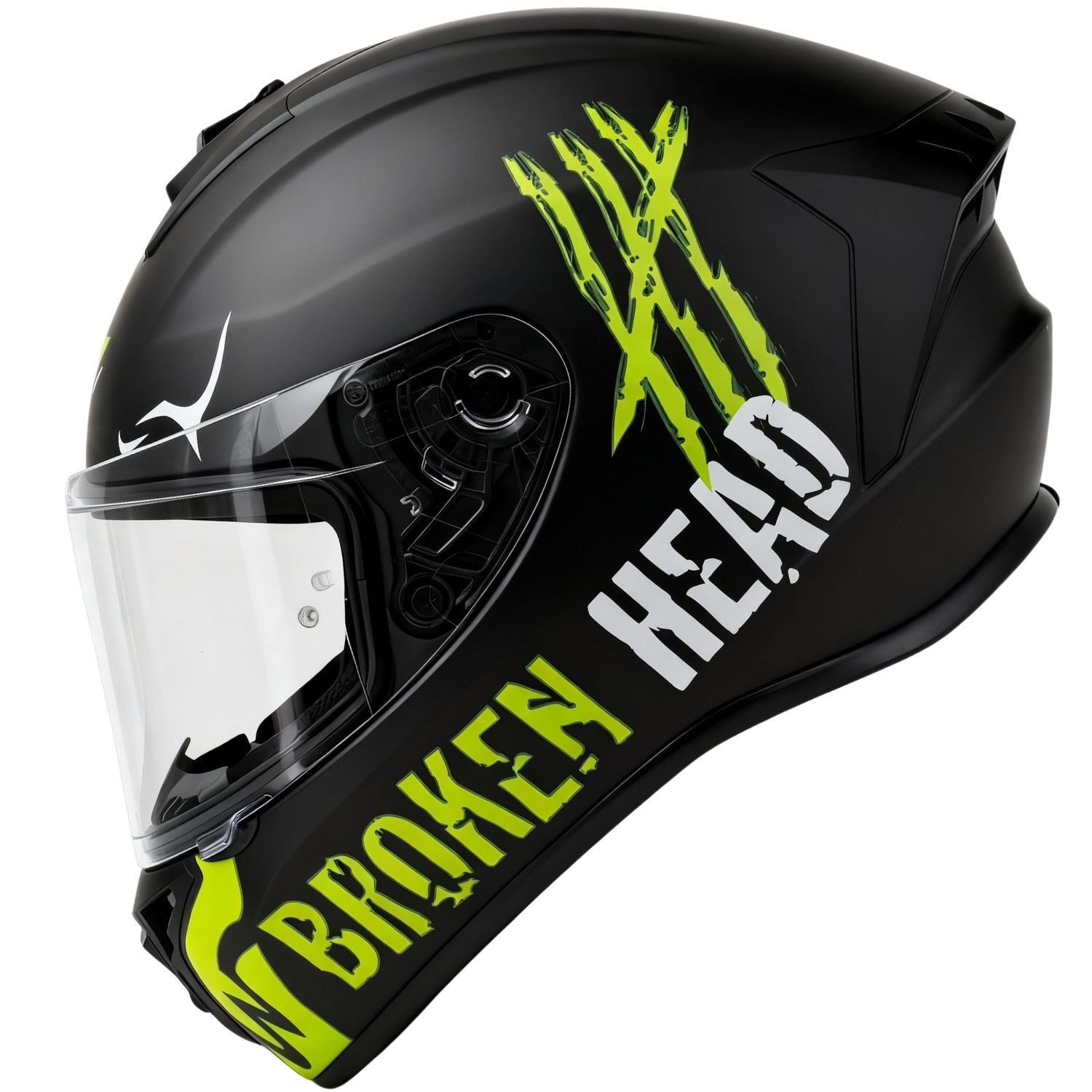 Broken Head Motorradhelm Adrenalin Therapy 4X Black-Green Matt, ein Helm für Adrenalin Junkies
