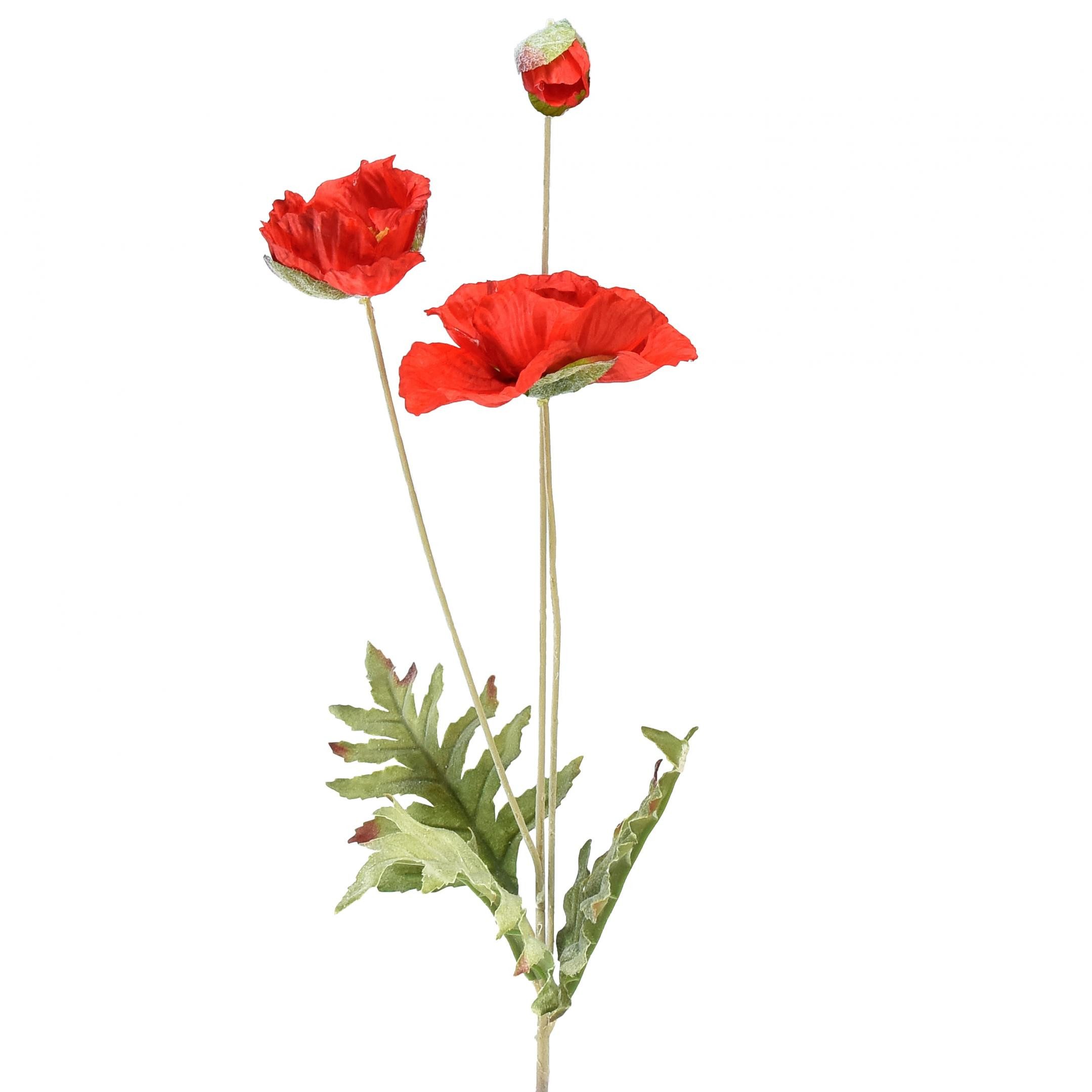 Kunstblume Mohnblume Deko Kunstblume Rot 3 günstig online kaufen