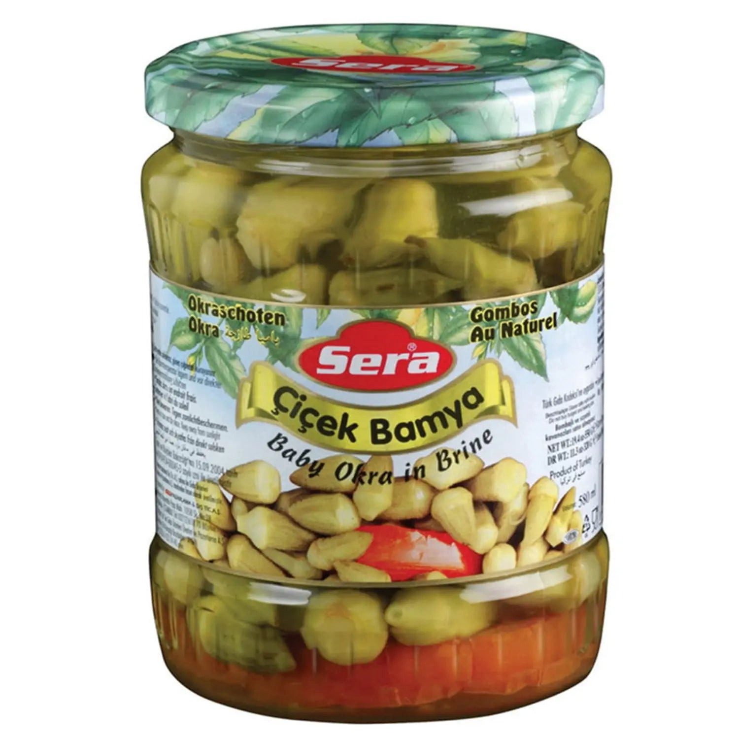 SERA FOOD Gemüsekonserve Sera Okra Gemüsekonserven, 1 x 580,00 g, Zarte Çiçek Bamya für traditionelle Gerichte