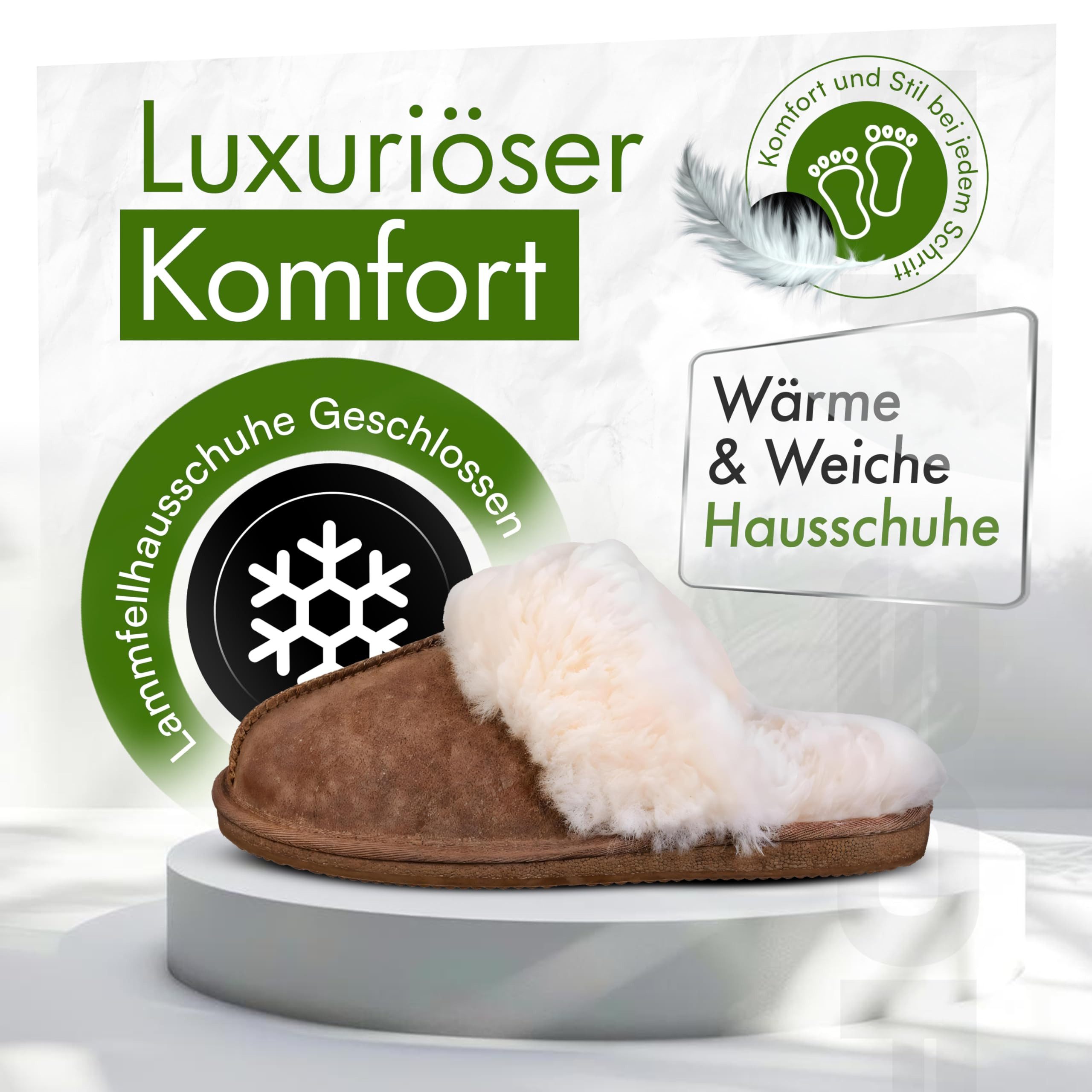 Biosoft Comfort & Easy Walk Biosoft Lammfell Hausschuhe Damen Größe 37 - 41, Lammfell Hausschuhe Hausschuh