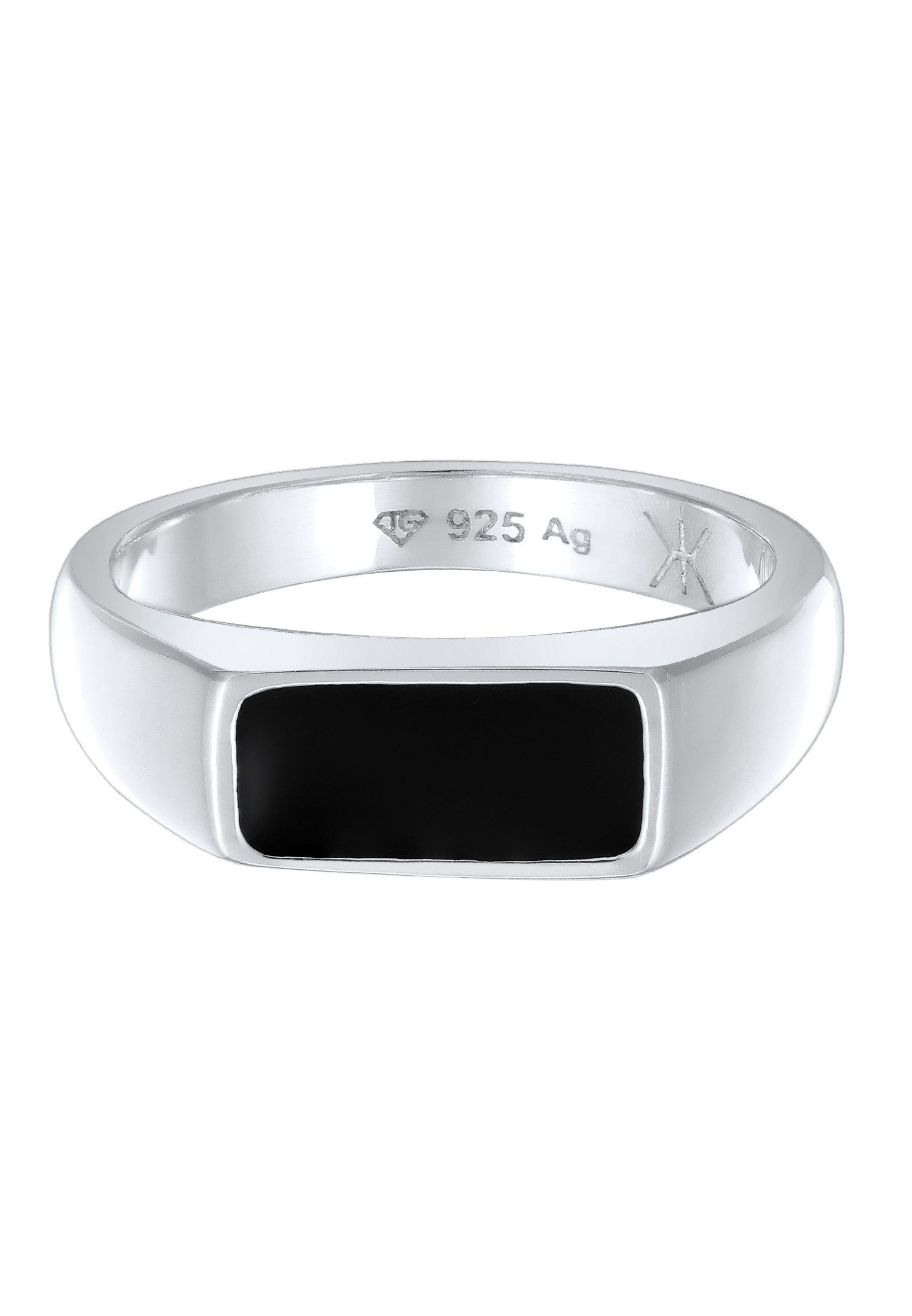 Kuzzoi Siegelring Herren Siegelring Emaille Schwarz 925 Sterling Silber günstig online kaufen